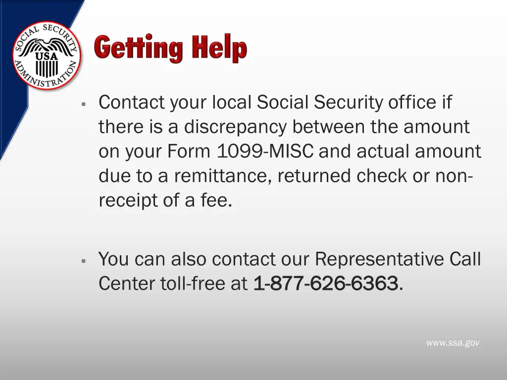 contact your local social security office