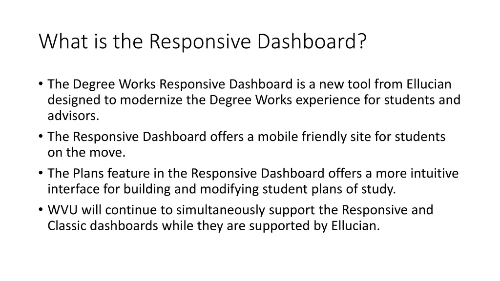 what is the responsive dashboard