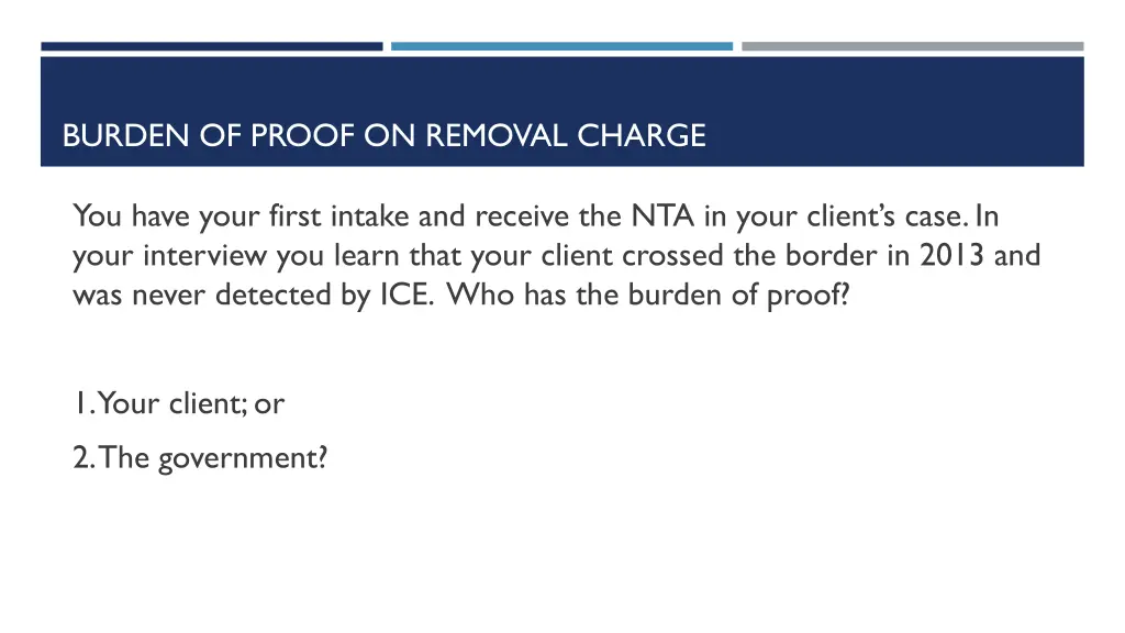 burden of proof on removal charge