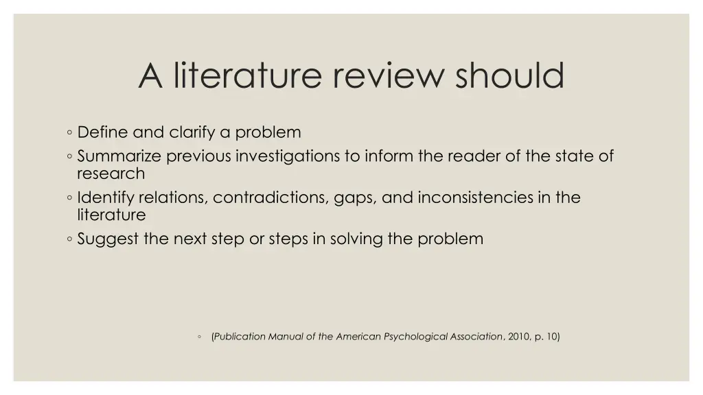 a literature review should