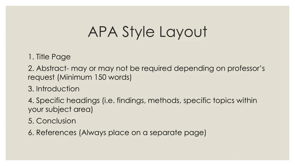 apa style layout