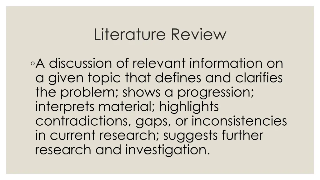 literature review