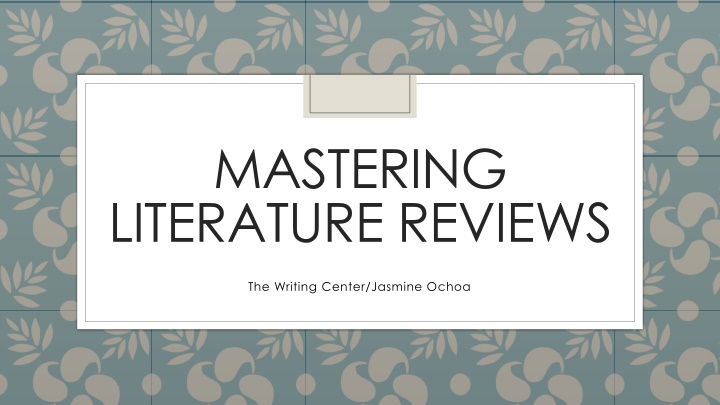 mastering literature reviews