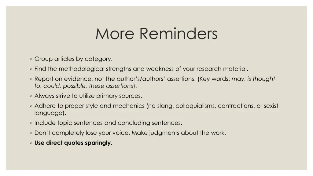 more reminders