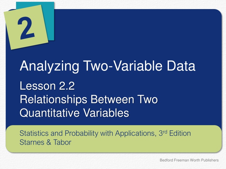 analyzing two variable data lesson