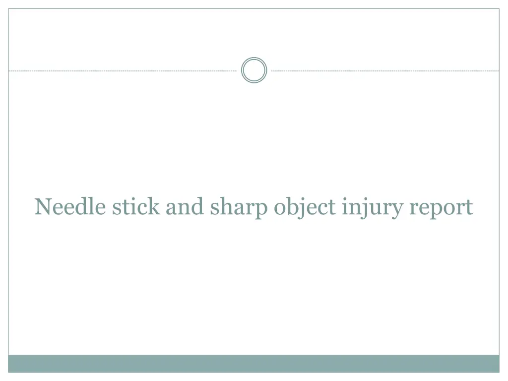 needle stick and sharp object injury report 1