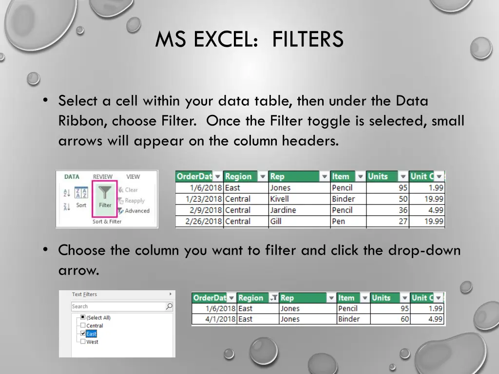 ms excel filters 1