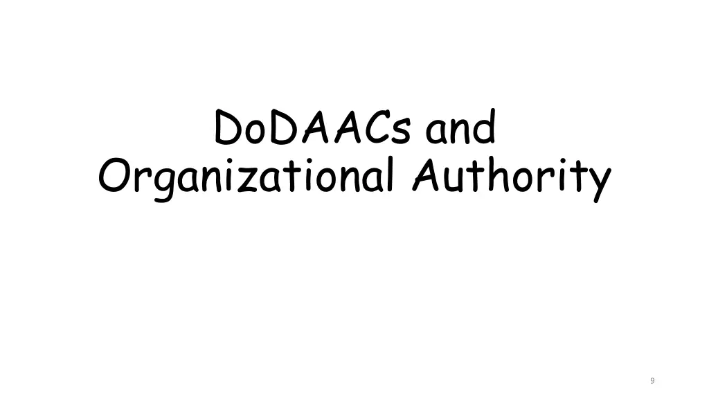 dodaacs and organizational authority