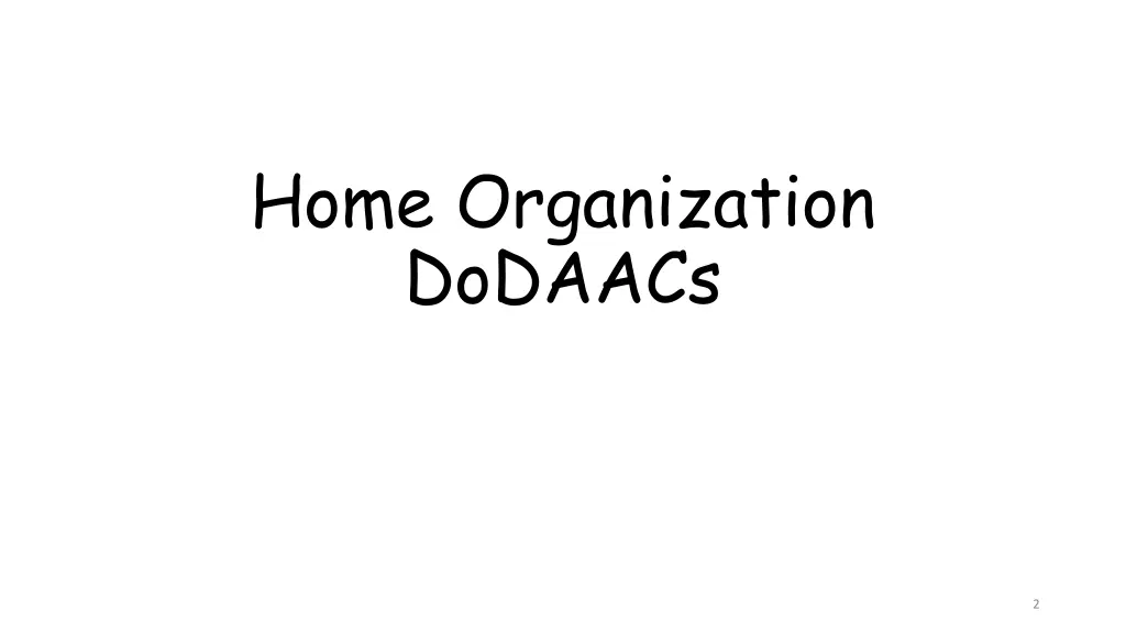 home organization dodaacs