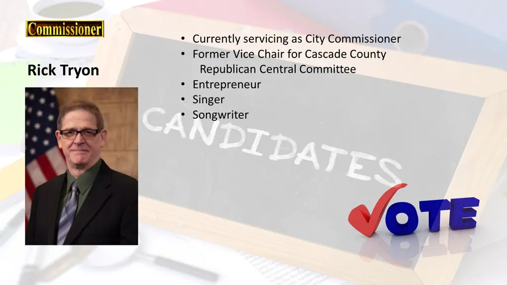 currently servicing as city commissioner former