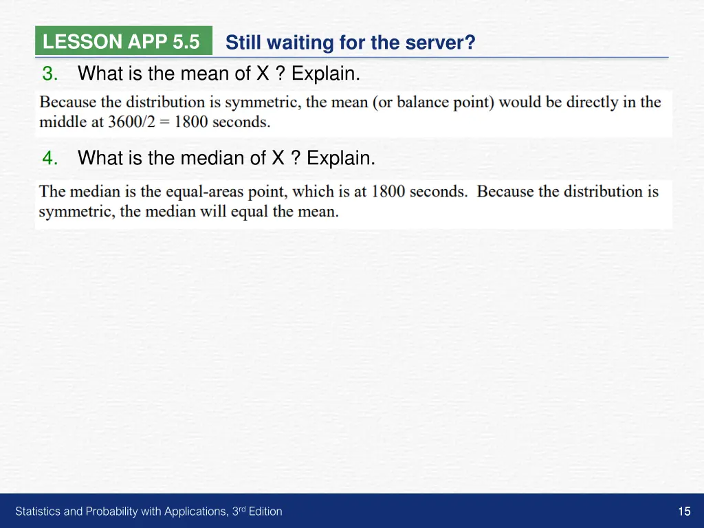 lesson app 5 5 3 what is the mean of x explain