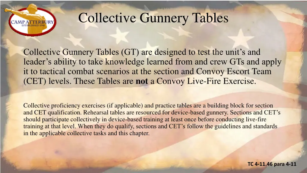 collective gunnery tables