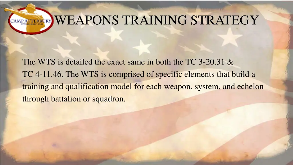 weapons training strategy