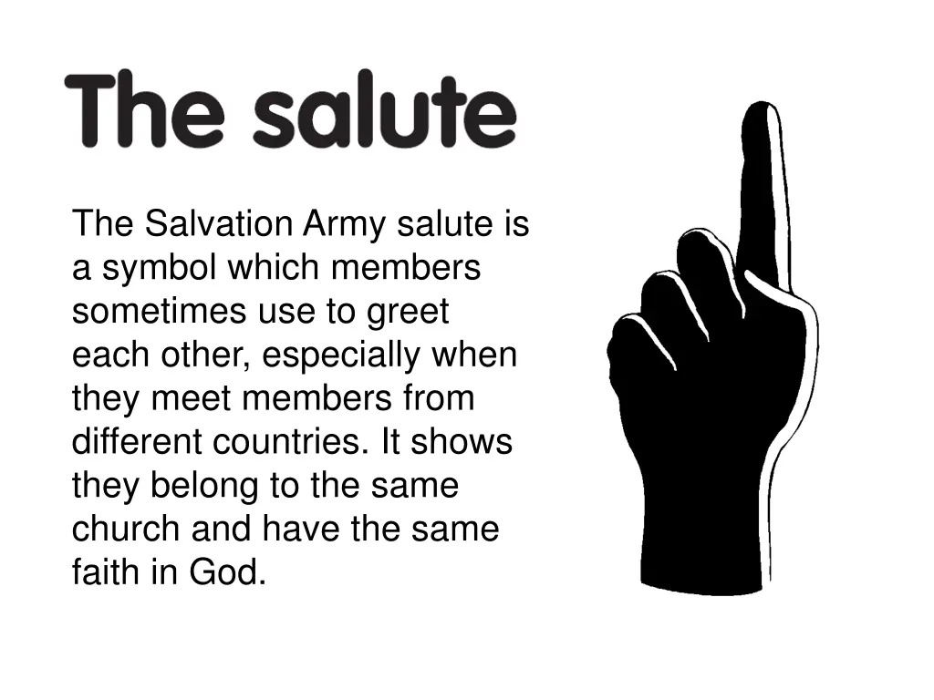 the salvation army salute is a symbol which