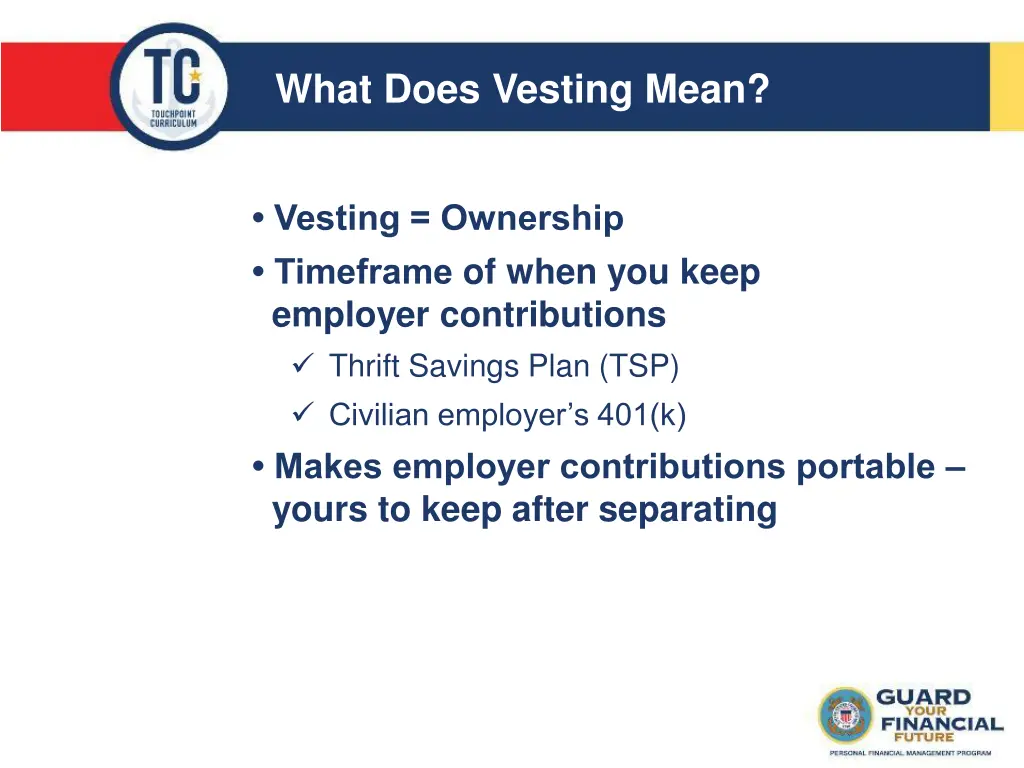 what does vesting mean 1