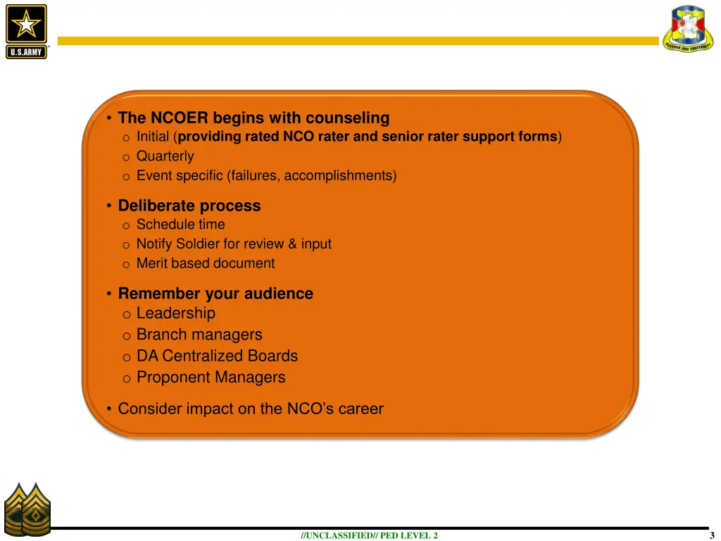 the ncoer begins with counseling o initial