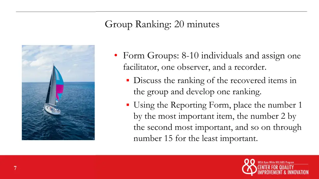 group ranking 20 minutes