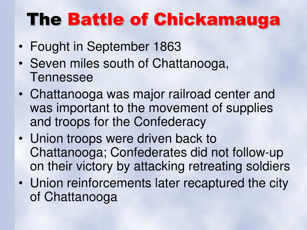 the battle of chickamauga