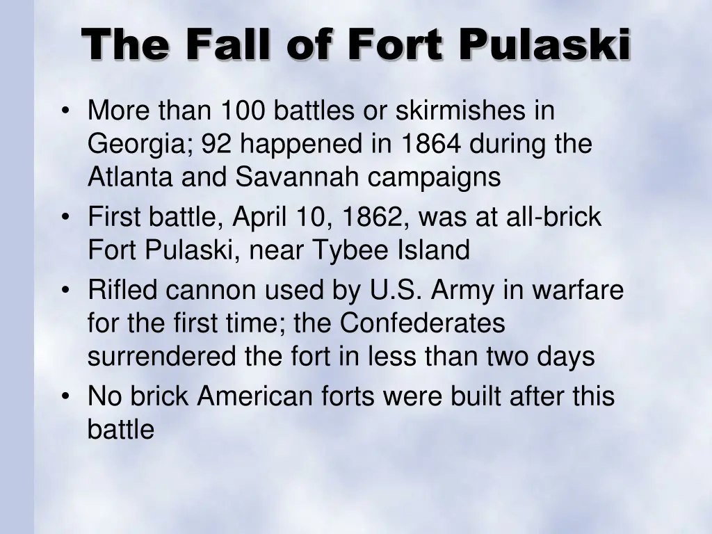 the fall of fort pulaski