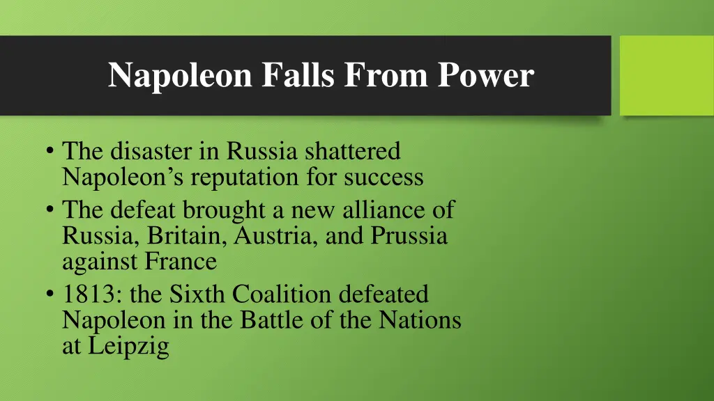 napoleon falls from power