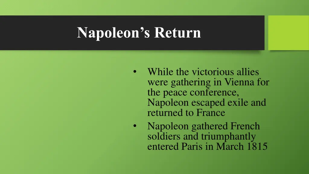 napoleon s return