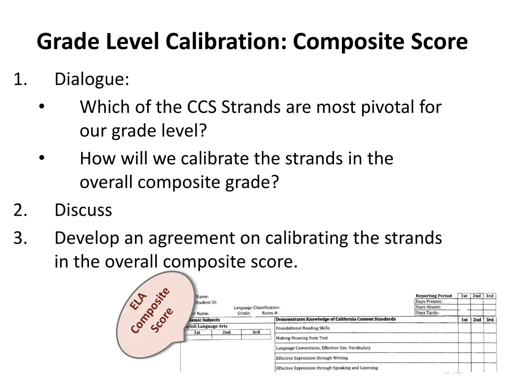 grade level calibration composite score