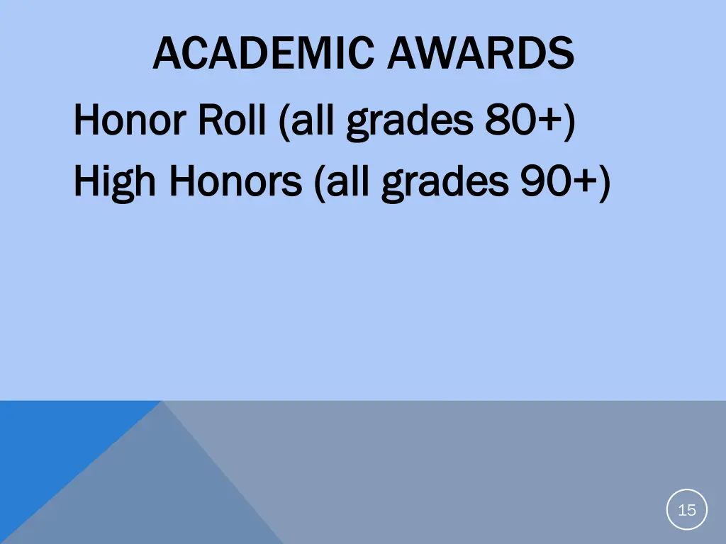 academic awards honor roll all grades 80 honor