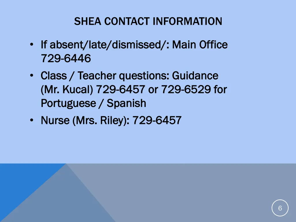 shea contact information