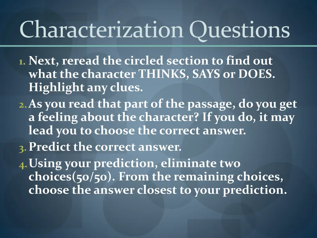 characterization questions 1