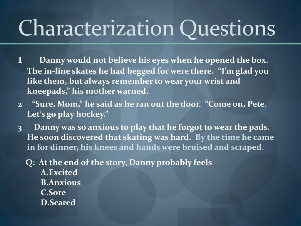 characterization questions 2