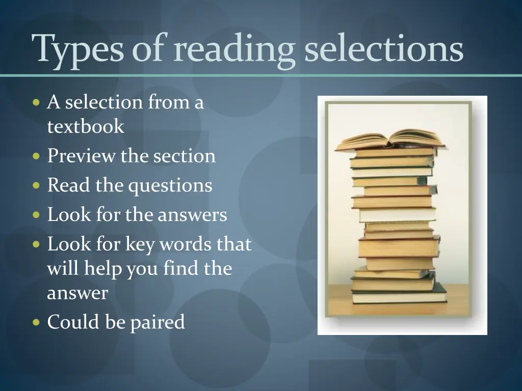 types of reading selections 2