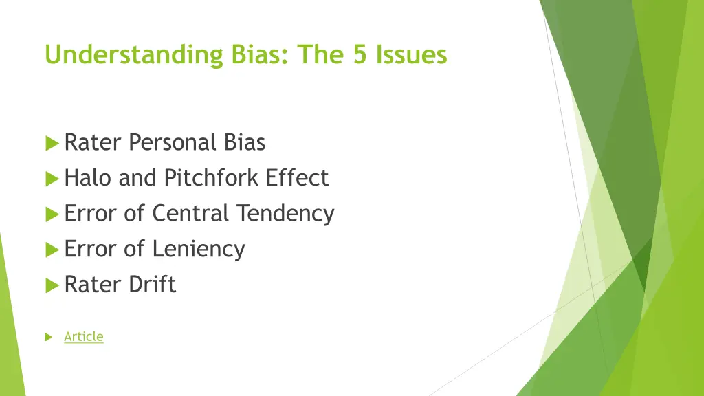 understanding bias the 5 issues