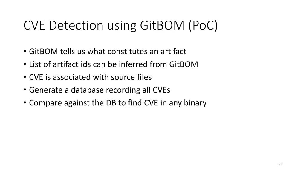 cve detection using gitbom poc