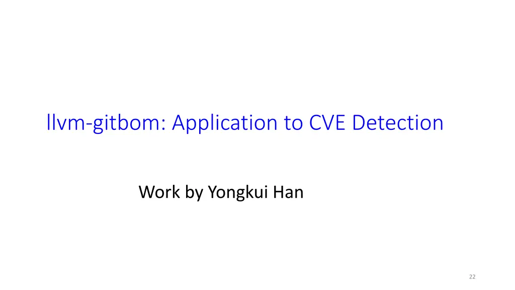 llvm gitbom application to cve detection