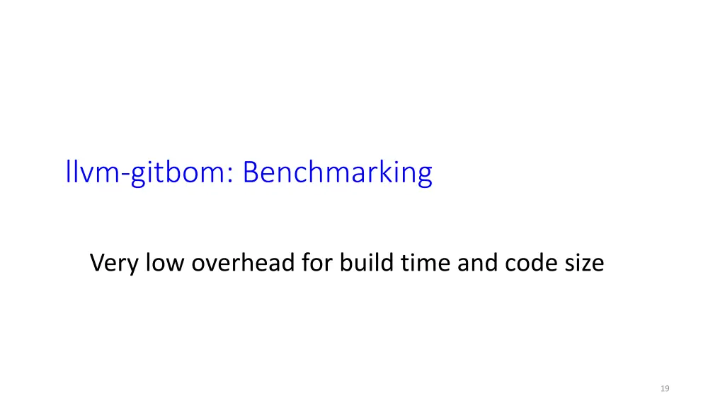 llvm gitbom benchmarking