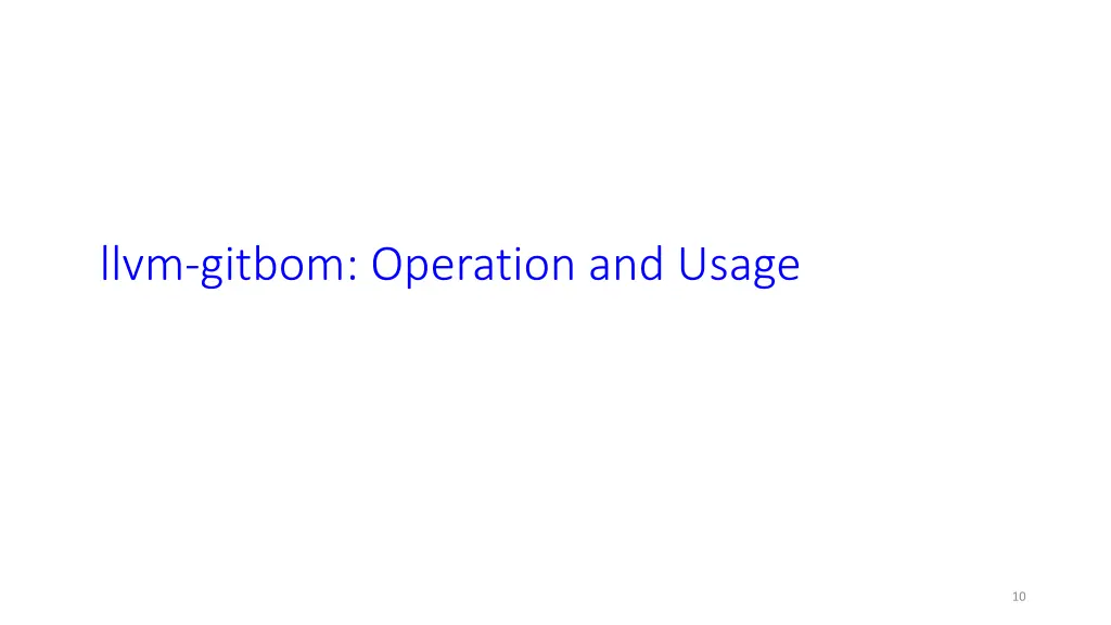 llvm gitbom operation and usage