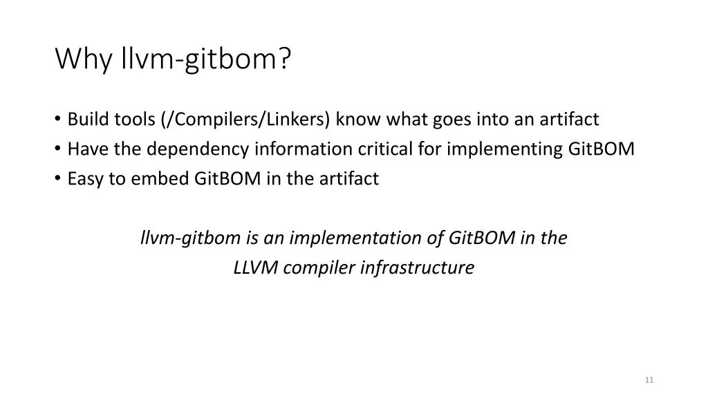 why llvm gitbom