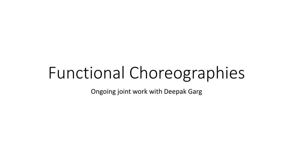 functional choreographies