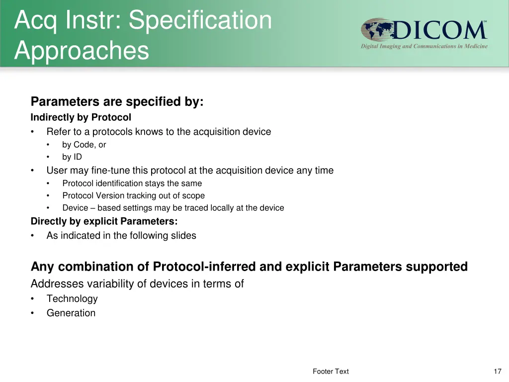 acq instr specification approaches