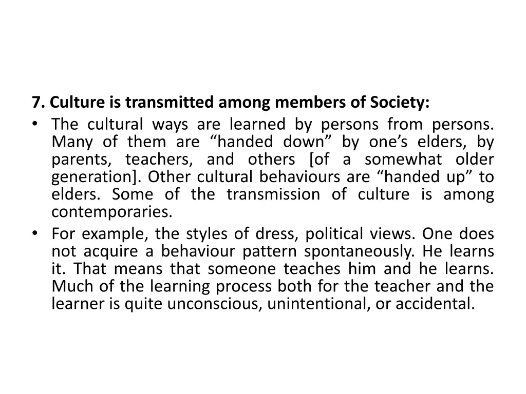 7 culture is transmitted among members of society