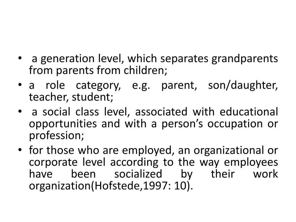 a generation level which separates grandparents