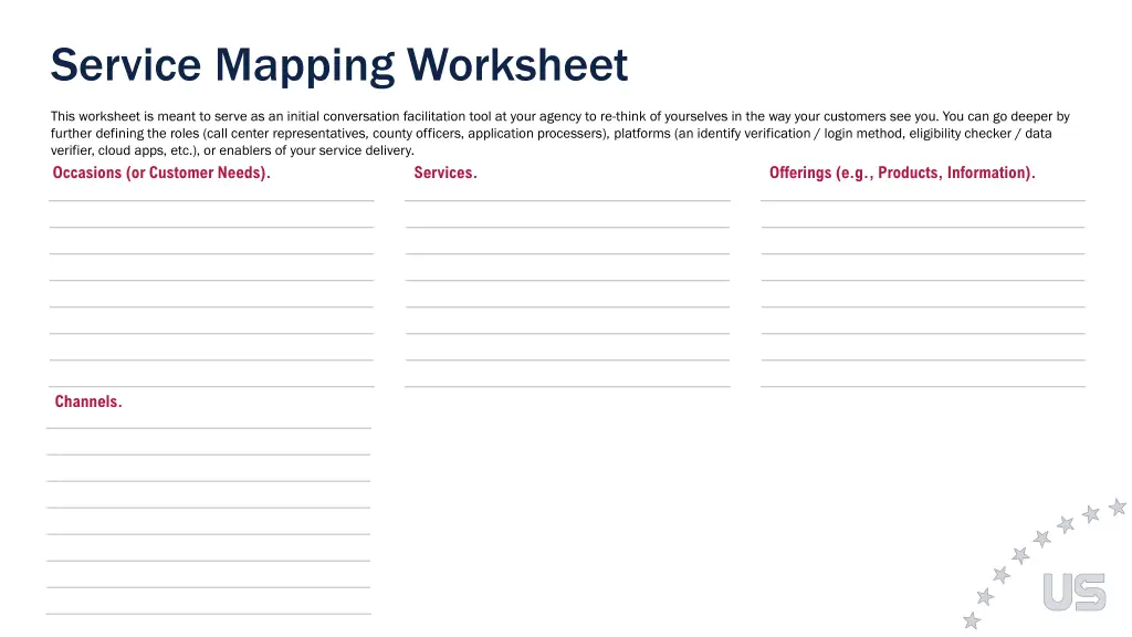 service mapping worksheet