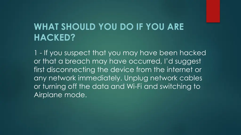 what should you do if you are hacked