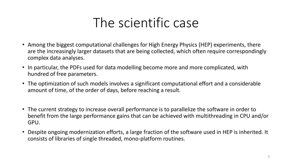 the scientific case