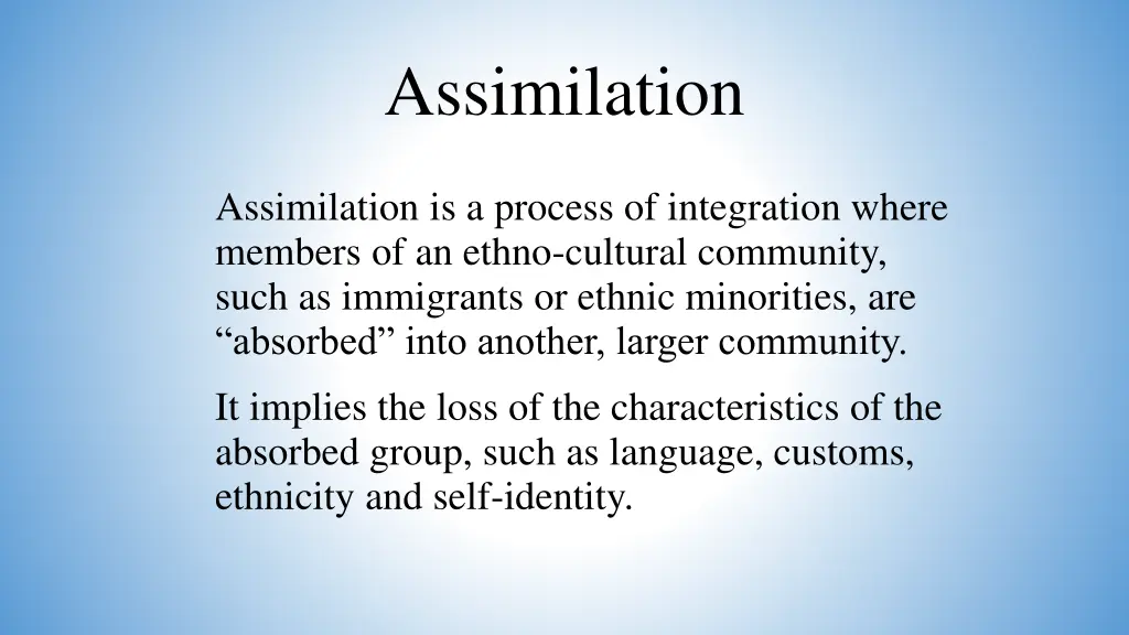 assimilation