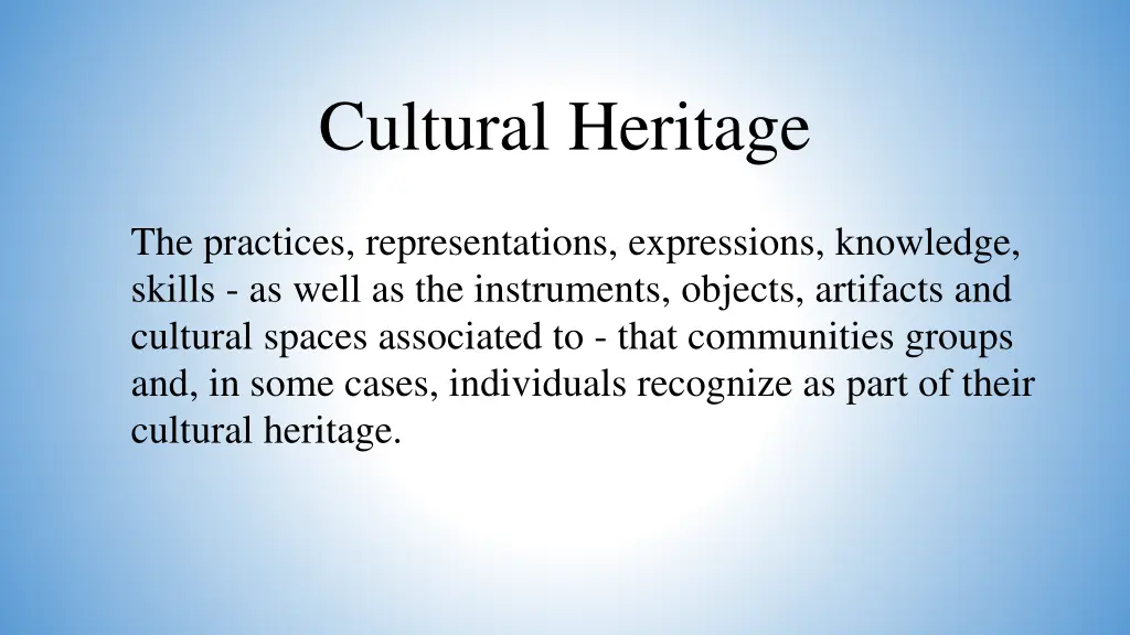 cultural heritage