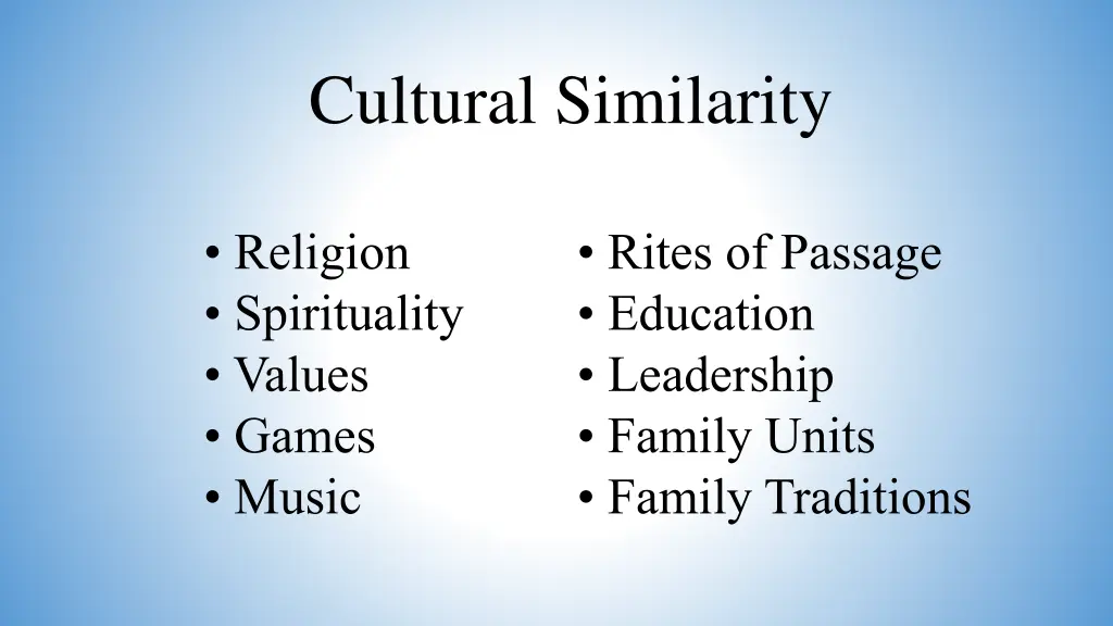 cultural similarity