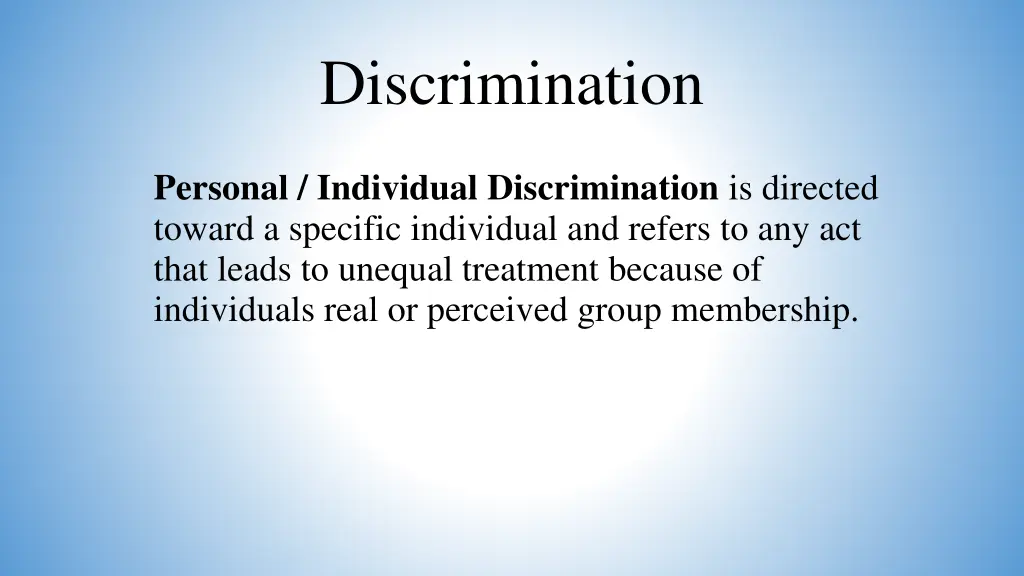 discrimination 1