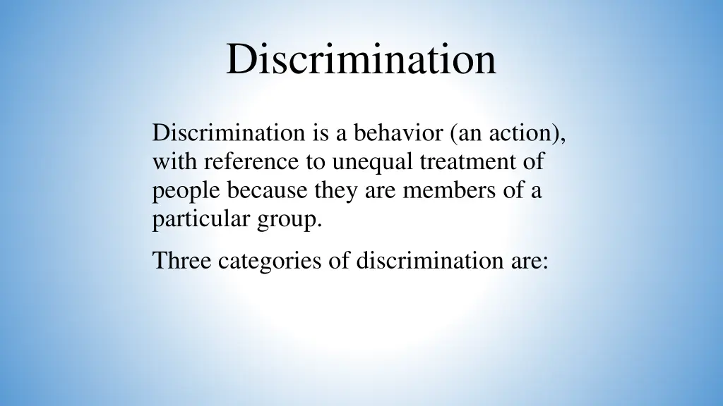 discrimination