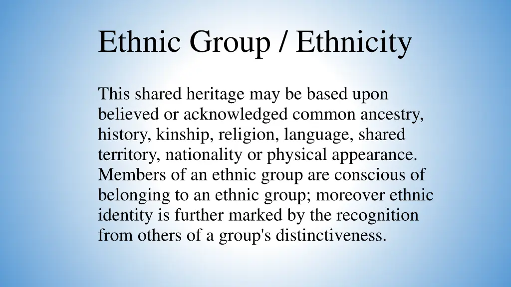 ethnic group ethnicity 1